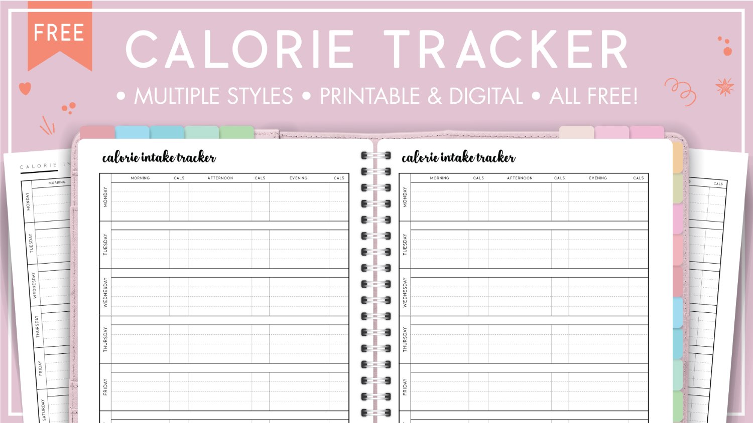 free printable calorie tracker - world of printables
